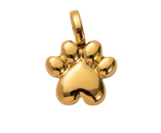 Golden Dog Paws Print Charm