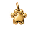 Golden Dog Paws Print Charm