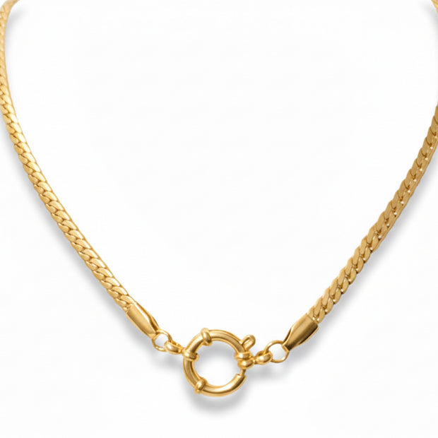 Calla Necklace with O Clasp (Gold)