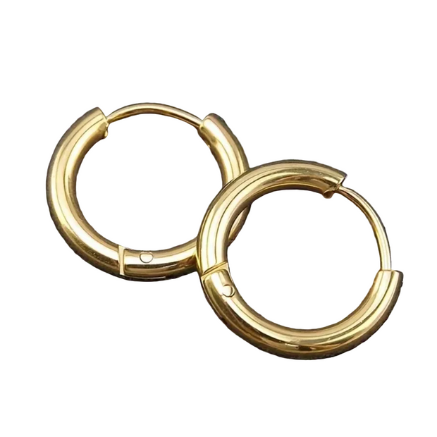 Minimalist Titanium Hoop Earrings (Gold)