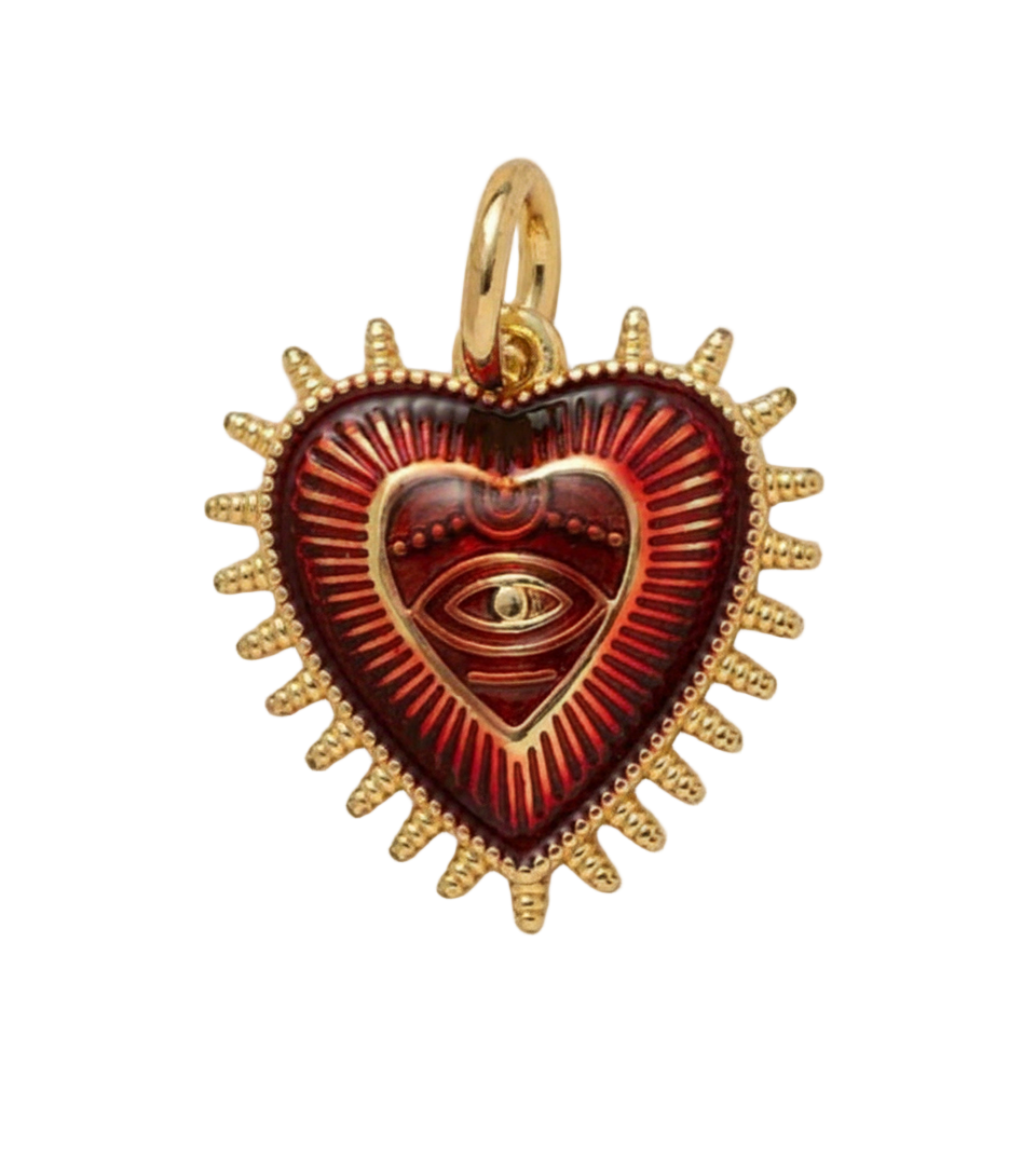 Red Bleeding Heart Charm