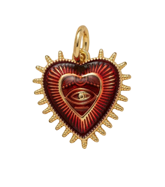 Red Bleeding Heart Charm