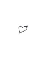 Slanted Heart Charm (Silver)