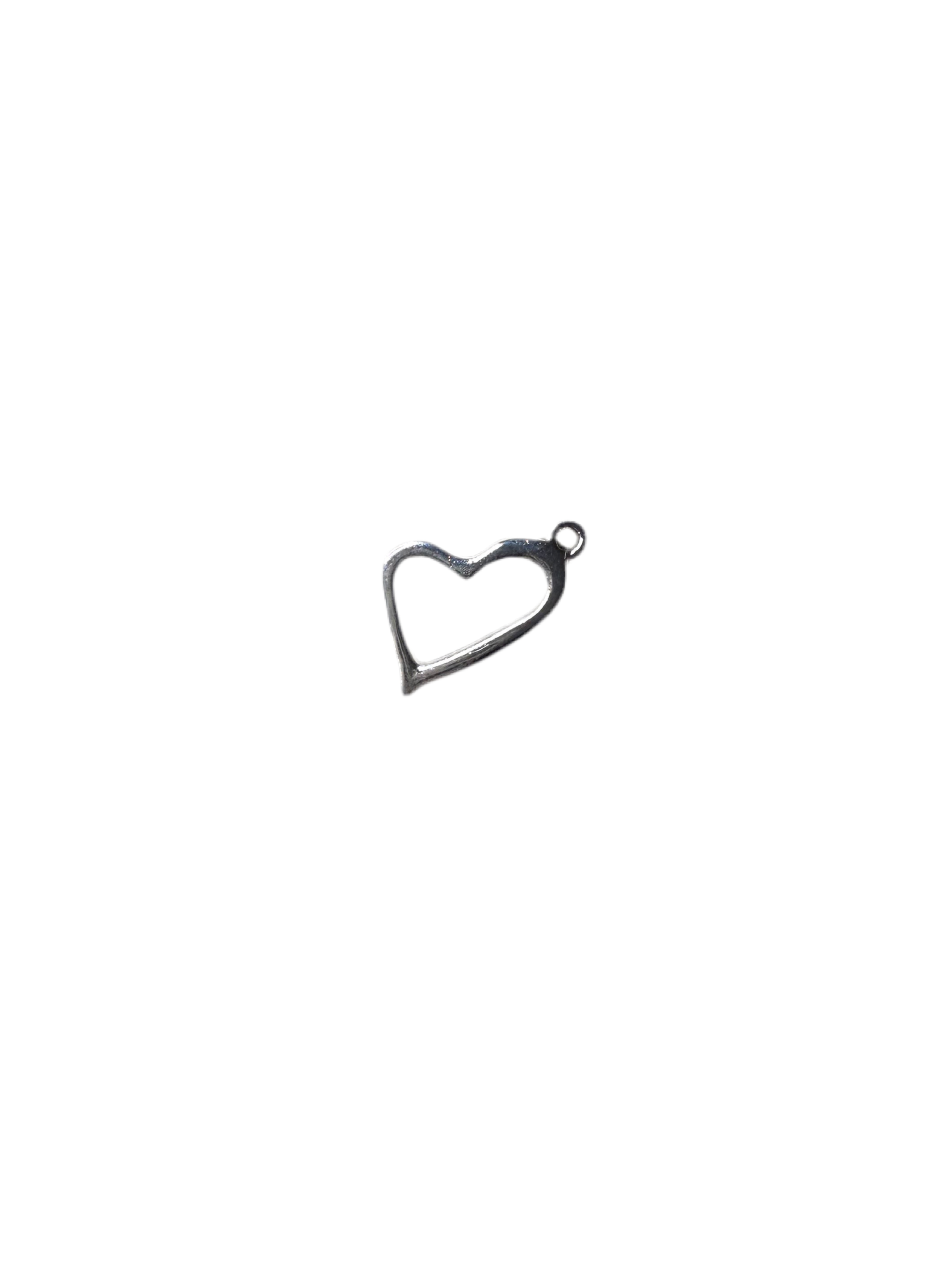 Slanted Heart Charm (Silver)