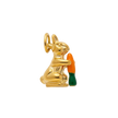 Easter Bunny Holding a Carrot Charm (Gold)
