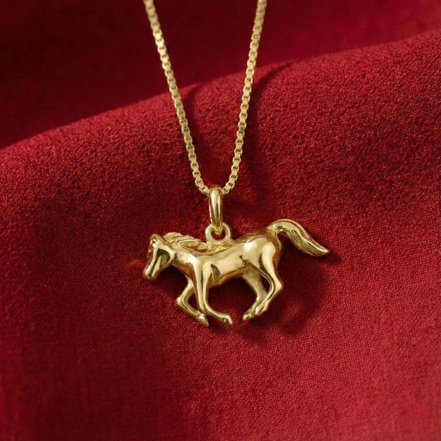 Lunar New Year Horse Necklace (Gold)