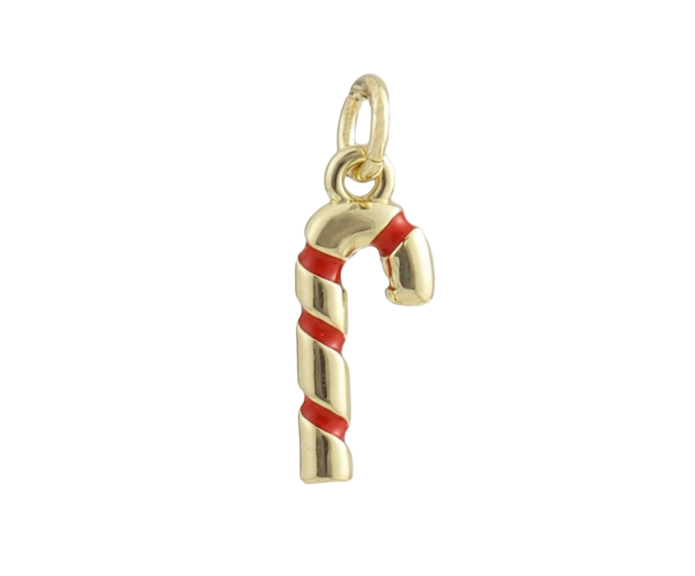 Golden Candy Cane Charm