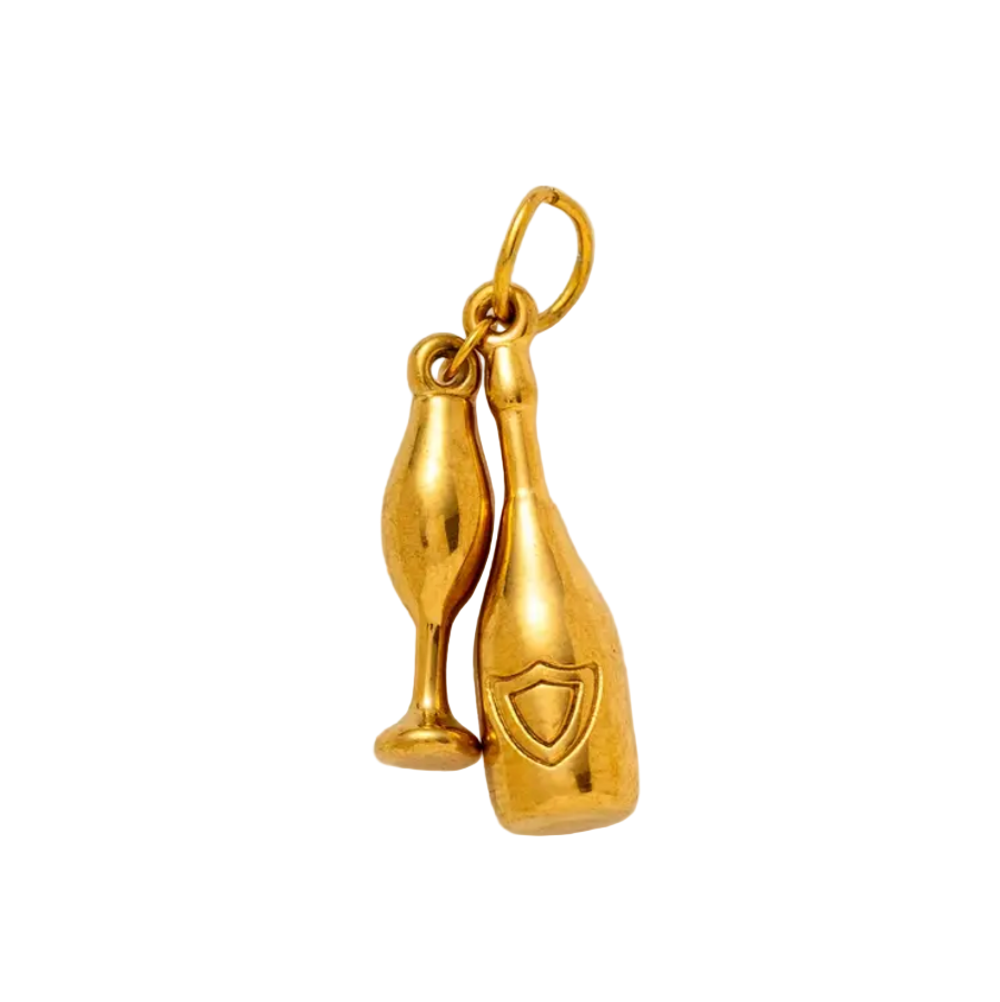 Champagne Bottle and Glass Charm