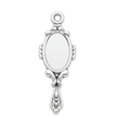 Vintage Inspired Handheld Mirror Charm (Silver)