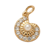 Conch with Pearl and Diamonds Charm