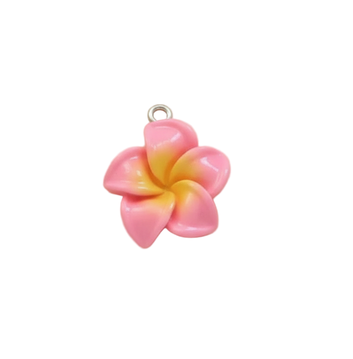 Pink Hibiscus Flower Charm