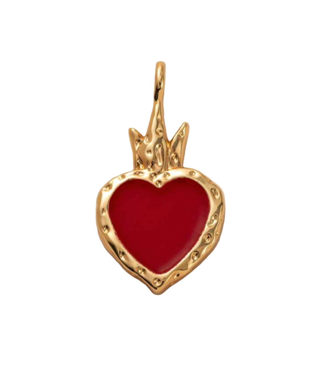 Red Heart with Gold Accent Charm