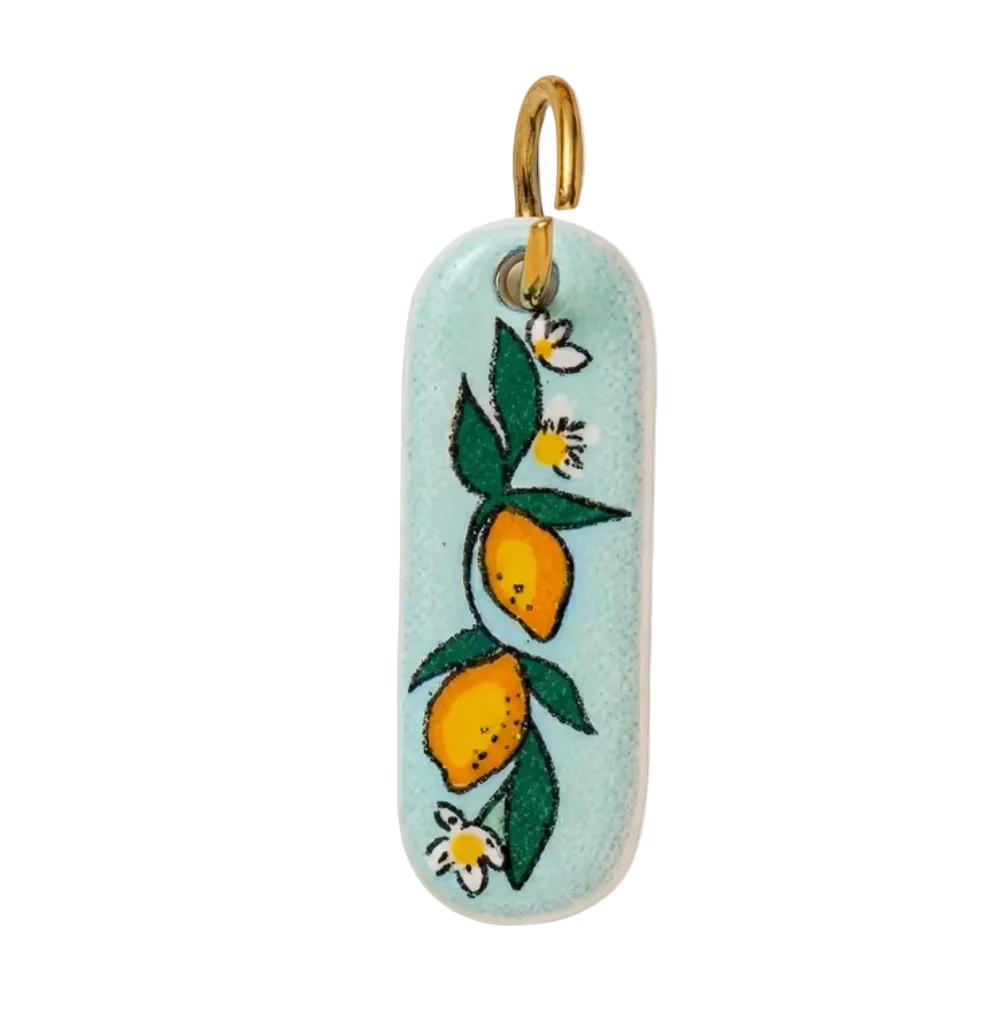 Lemon Vines Ceramic Charm