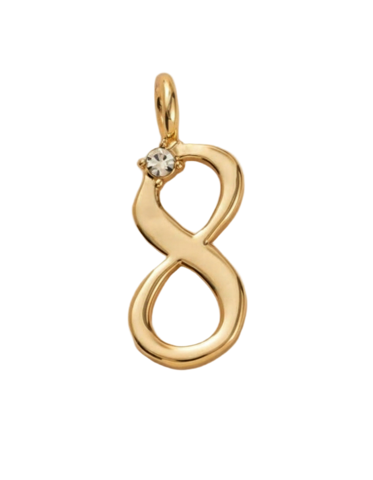 Lucky Number 8 Charm (Gold)