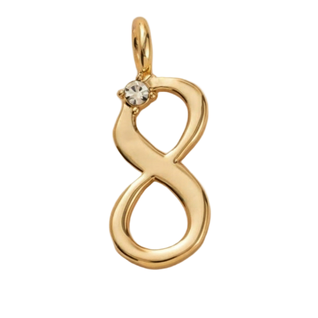 Lucky Number 8 Charm (Gold)