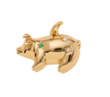 Golden Pig With Diamonds Charm