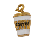 White Large Coffee Cub Charm