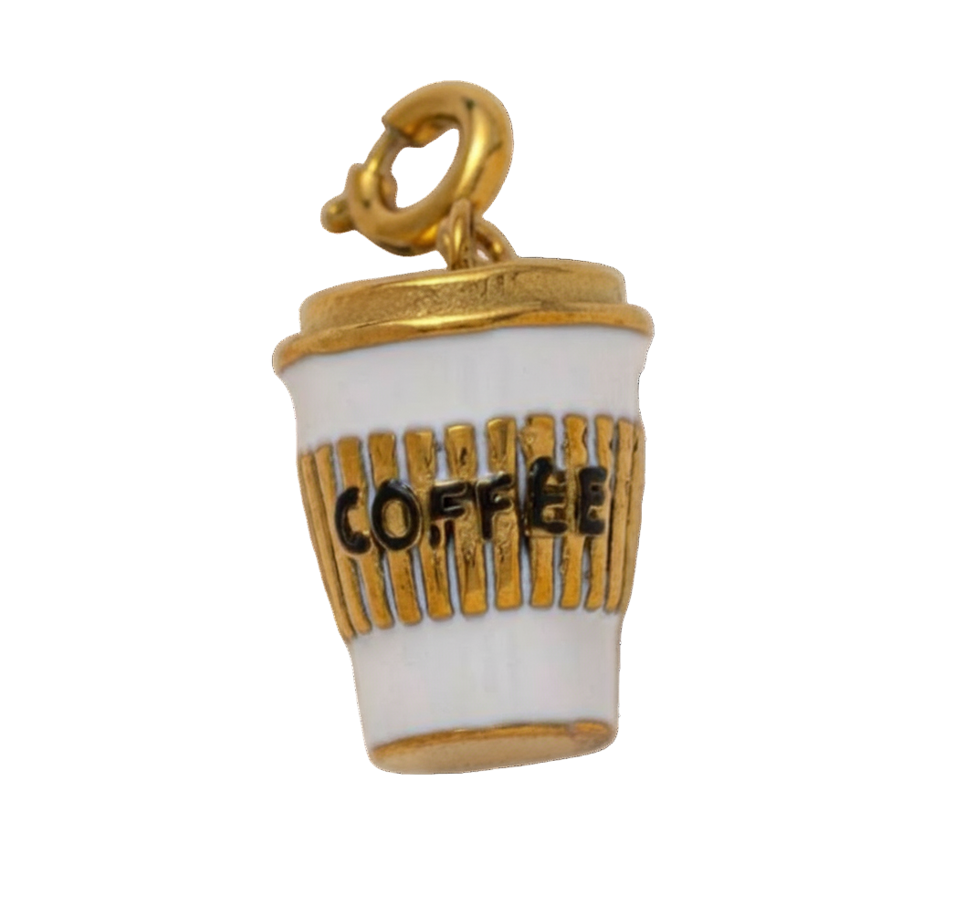 White Large Coffee Cub Charm