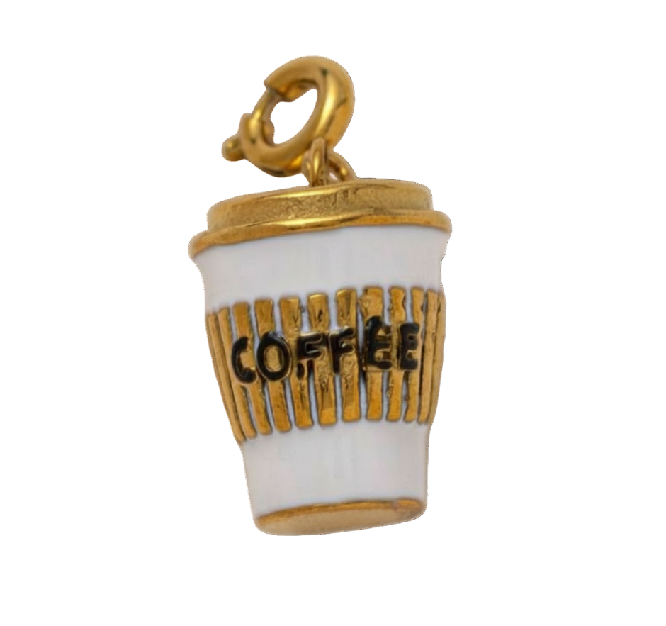 White Large Coffee Cub Charm