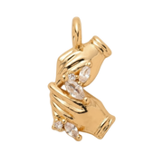 Gold Hands with Diamonds Charm