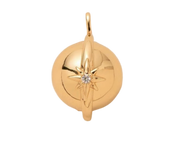 Golden Globe With Eight Pointed Star Charm