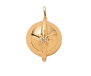Golden Globe With Eight Pointed Star Charm