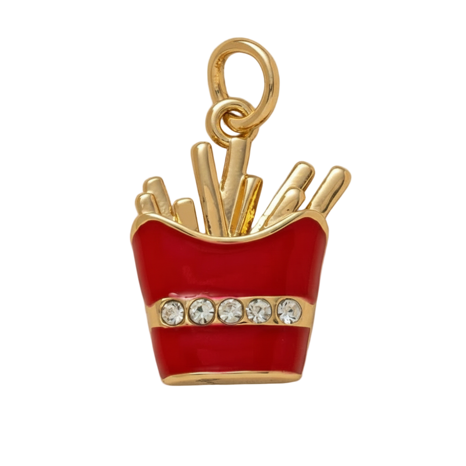Red French Fries Charm