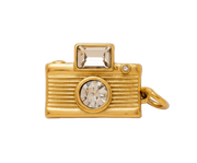 Golden Camera With Diamonds Charm