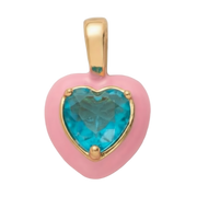 Pink with Ocean Blue Heart Charm