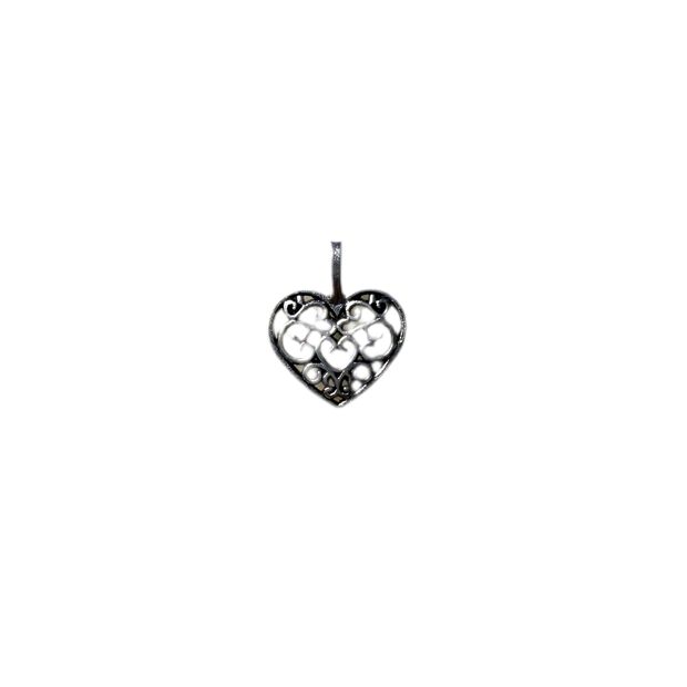 Vintage Heart Design Charm (Silver)
