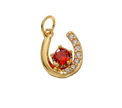 Red Horseshoe Diamonds Charm