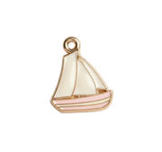 Pink and White Sailboat Charm
