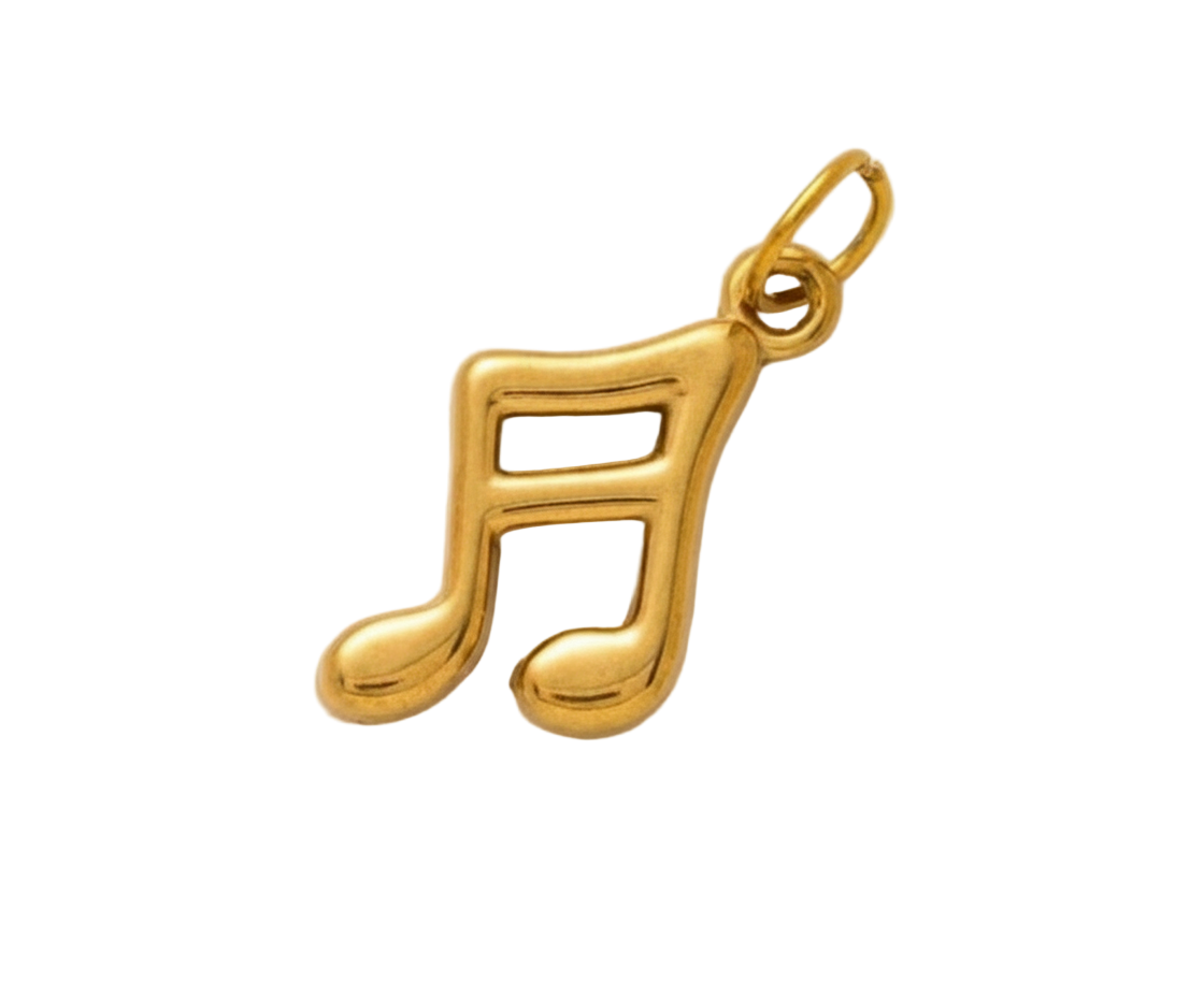 Golden Music Note Charm