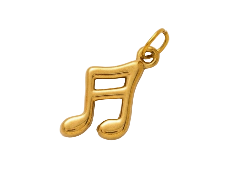 Golden Music Note Charm