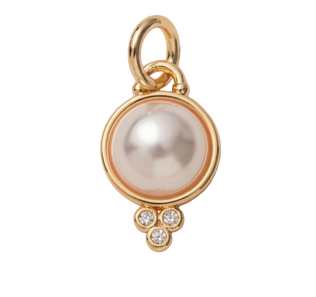 Pearl with Diamond Accent Charm