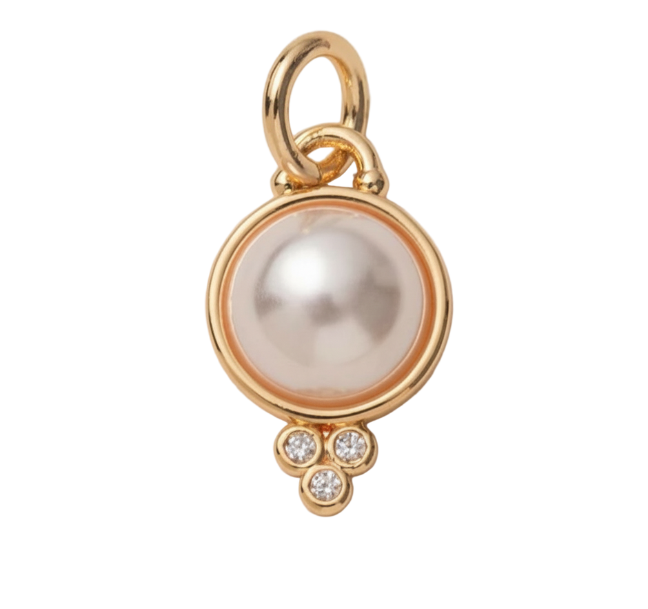 Pearl with Diamond Accent Charm