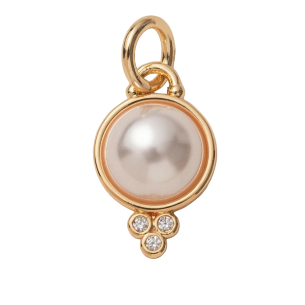 Pearl with Diamond Accent Charm