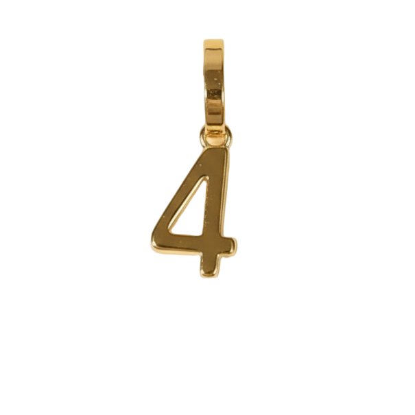 Number 4 Charm (Gold)