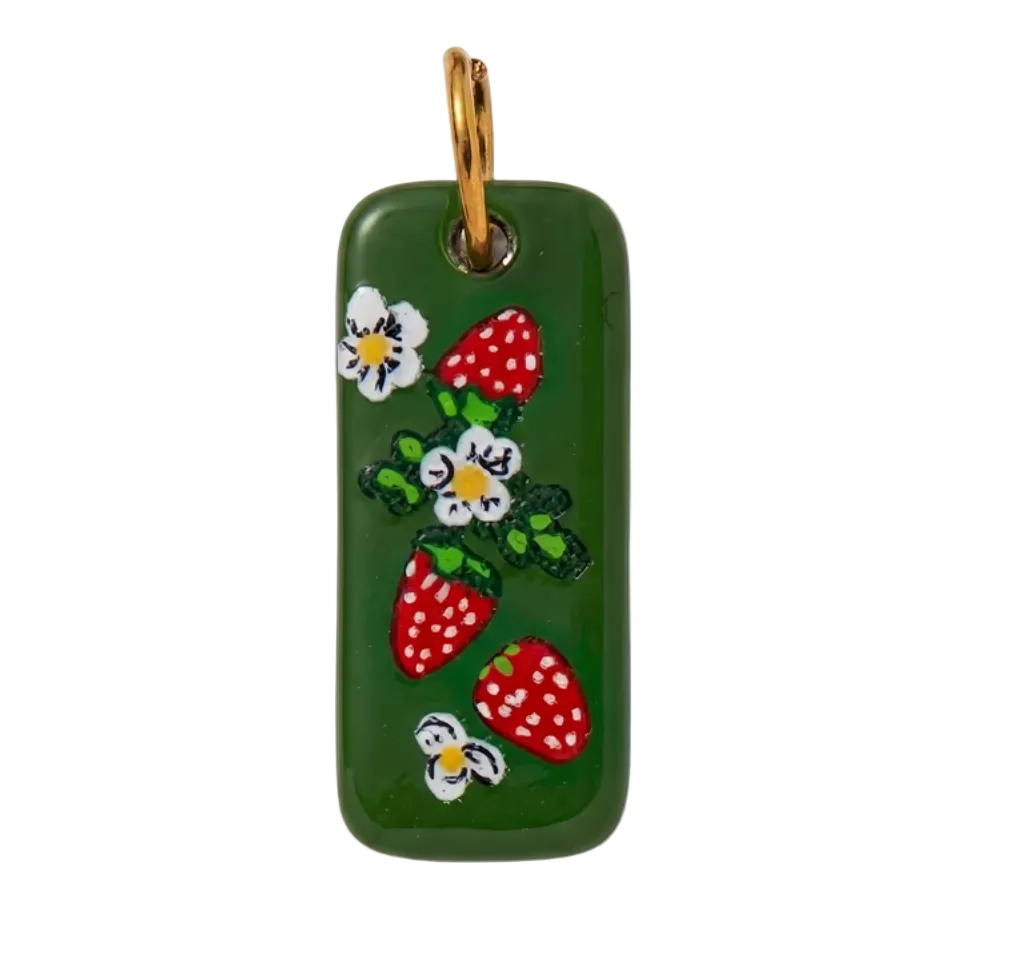 Strawberry Ceramic Charm