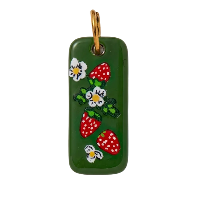 Strawberry Ceramic Charm