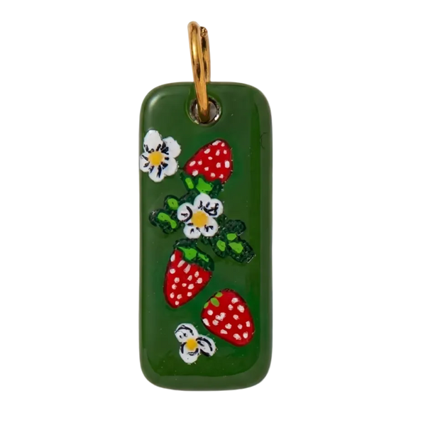 Strawberry Ceramic Charm