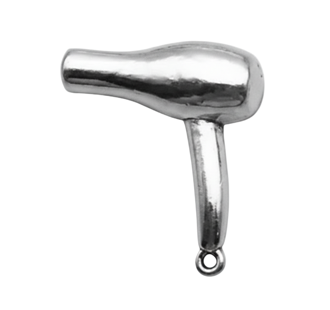 Hairdresser’s Blow Dryer Silver Charm