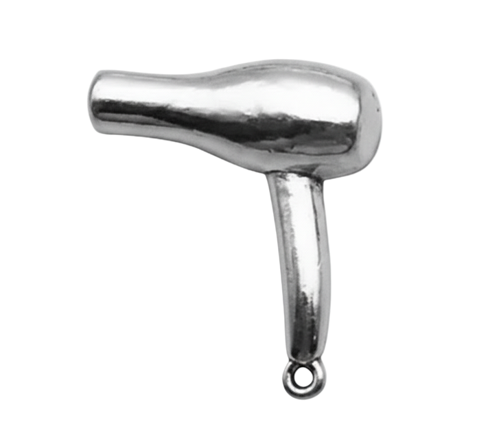 Hairdresser’s Blow Dryer Silver Charm