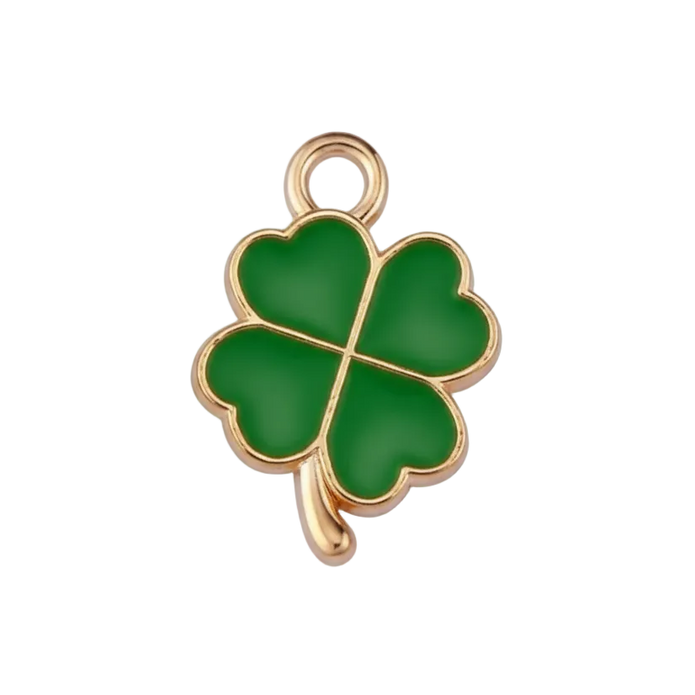 Lucky Light Green Four Leaf Clover Charm