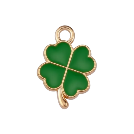 Lucky Light Green Four Leaf Clover Charm