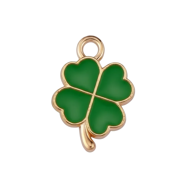 Lucky Light Green Four Leaf Clover Charm