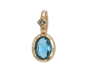 December Blue Topaz Birthstone Charm