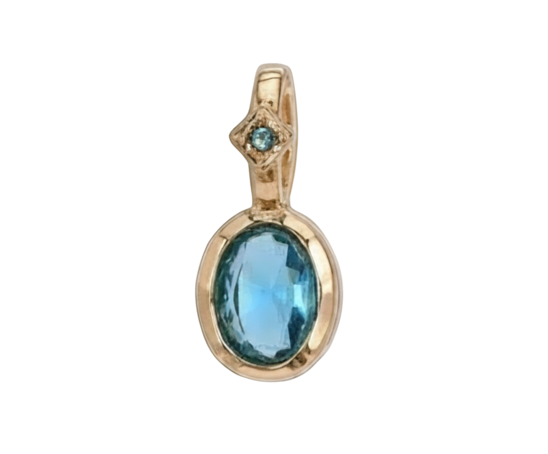 December Blue Topaz Birthstone Charm