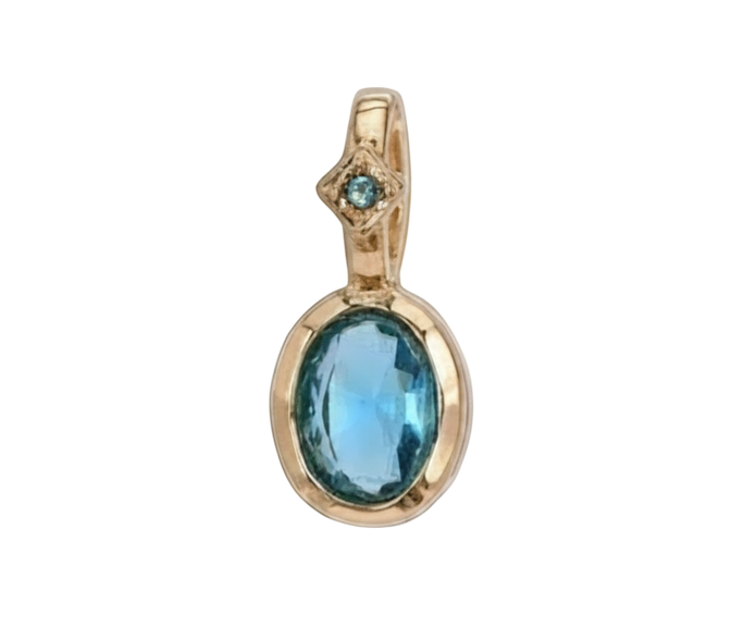 December Blue Topaz Birthstone Charm