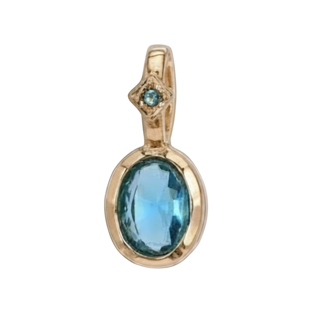 December Blue Topaz Birthstone Charm